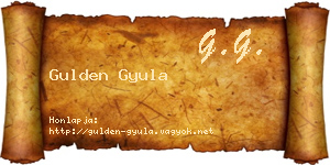 Gulden Gyula névjegykártya